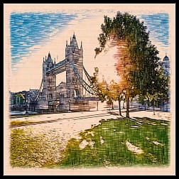 London summer scene border - CamZhu