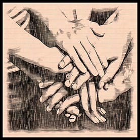 Supportive Hands with Border