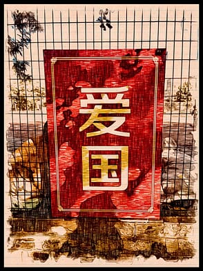 Chinese Love Your Country Sign