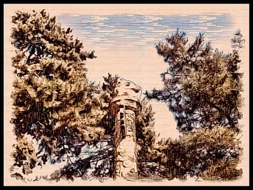 Temple Lion Statue Podium