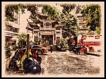 Chongqing Buddhist Temple Entrance