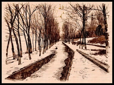 Snowy Path In Chinese City
