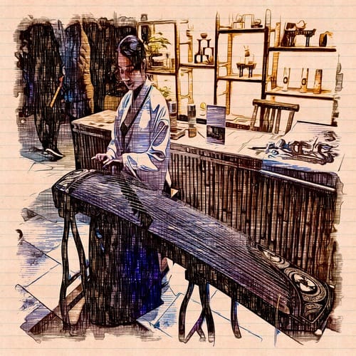 Women Playing Traditional Chinese Strings