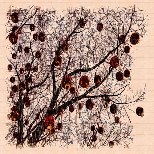 Chinese Lanterns on Tree