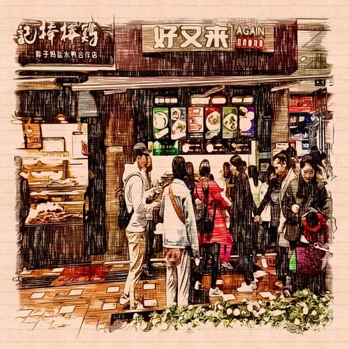 People at Street Stall
