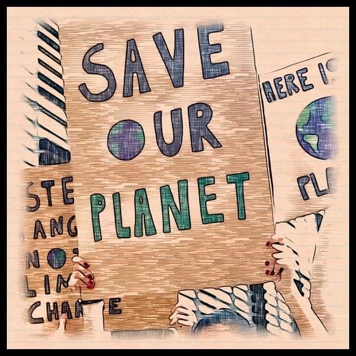 Save Our Planet Protest with Border - CamZhu