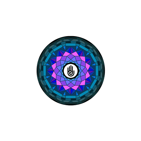 Healing Hand Mandala in blue