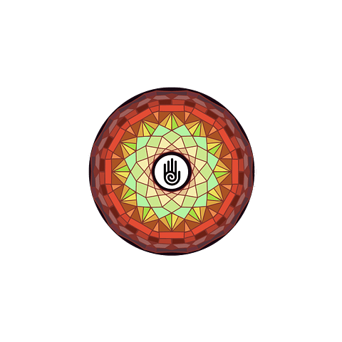 Healing Hand Mandala in orange