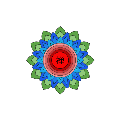 Chan Symbol Three Colour Flower