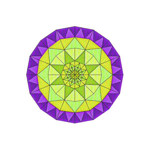 Abstract Paper Patterned Circle Yellow and Purple