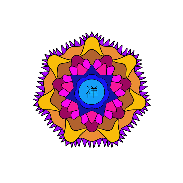 Orange Petal Contrast Mandala
