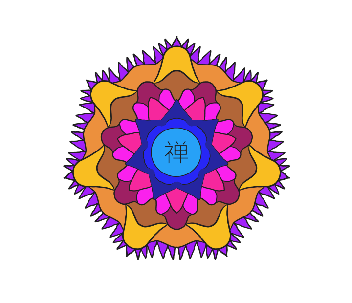 Orange Petal Contrast Mandala